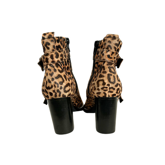 Steve Madden HALLE-L Boots Ankle Studded Leopard Cow Hair Women’s Size 6.5M - Picture 7 of 9